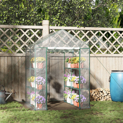 56" x 56" x 77" Transparent PVC Greenhouse with 8 Shelves