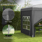 10'x10' Outdoor Pop Up Party Tent Wedding Gazebo Canopy with Carrying Bag (Grey)