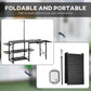 Folding Camping Kitchen, Portable Aluminum Cook Station with Carrying Bag, 3 Side Tables, 2 Shelves for BBQ, Black