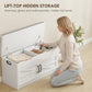 Shoe Storage Bench, Entryway Bench with 2-Tier Cabinet, Flip-Top Storage, Padded Cushion for Hallway, White