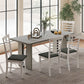 Industrial Kitchen Table for 8, 71" Rectangular Dining Table with Thick Tabletop for Dining Room, Grey Wood Finish