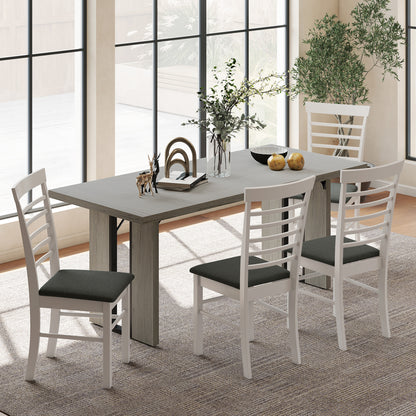 71" Industrial Dining Table Seats 8 - Grey Wood Finish
