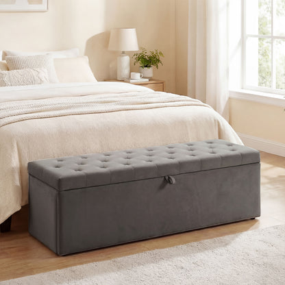 Tufted Velvet Storage Ottoman Bench