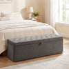 Storage Ottoman, Upholstered Velvet End of Bed Bench, Button Tufted Storage Bench for Bedroom, Living Room, Grey