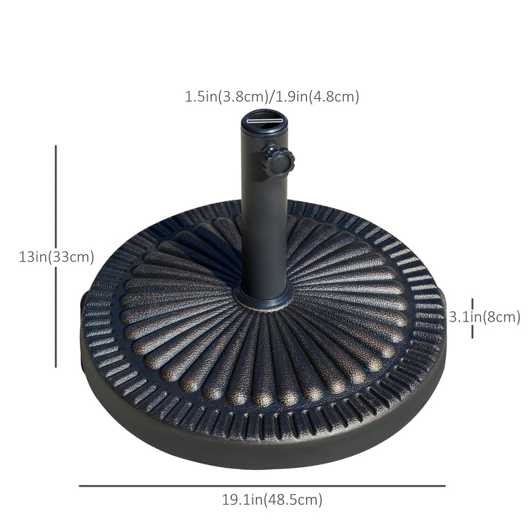 Bronze Resin Round Umbrella Base, 31.5 lbs