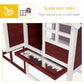 48" Weatherproof Wooden Rabbit Hutch Bunny Cage Small Animal House with Slant Roof And Screened Outdoor Run, Brown