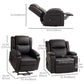 Lift Chair for Seniors, PU Leather Upholstered Electric Recliner Chair with Remote, Side Pockets, Quick Assembly, Brown