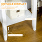 Side Table Set of 2, End Tables with Drawer and Bottom Shelf, 2-tier Nightstand for Bedroom, Living Room, White