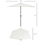 9ft Half Patio Umbrella Round Balcony Umbrella Waterproof Window Sun Shade w/ 5 Ribs Beige