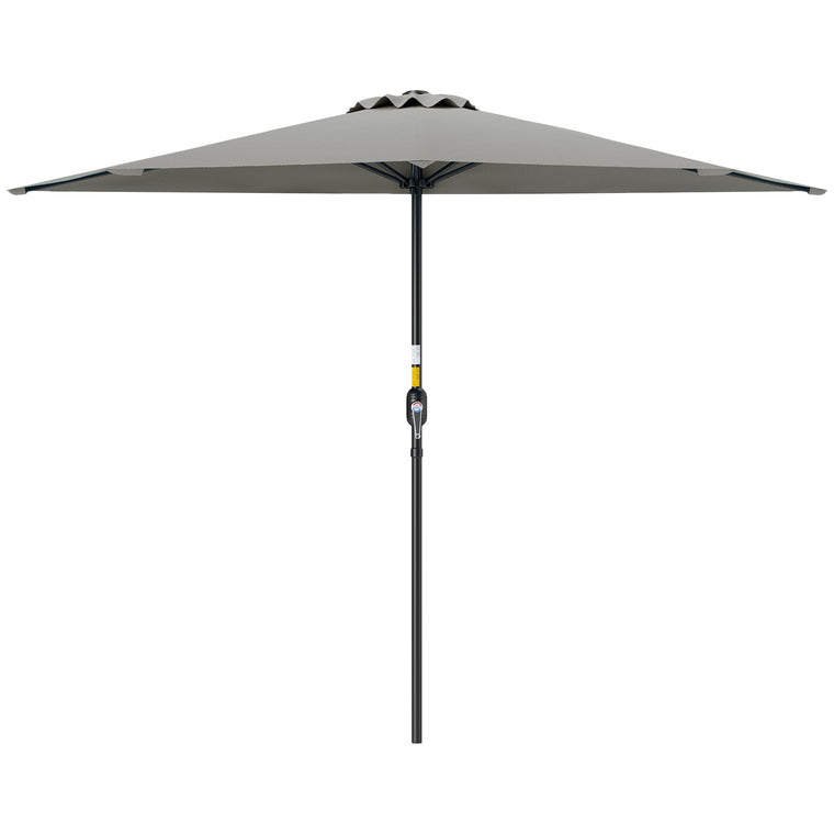 9ft Light Grey Half Round Umbrella with 5 Ribs