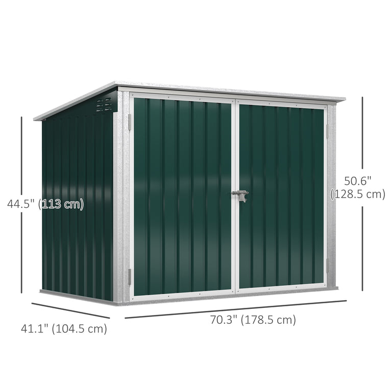 6' x 3' Garbage Bin Shed with Double Doors