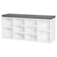 Shoe Bench with Storage, Upholstered Entryway Bench with Adjustable Shelves, Cushion for Living Room, Hallway, White