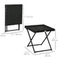 Patio Wicker Coffee Table, Outdoor PE Rattan Garden Folding Side Table, 15.75"x15.75"x15.75", Black