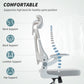 Ergonomic Office Chair, Swivel Desk Chair with Adjustable Lumbar Support, Headrest and Height, Flip-up Armrests, Grey