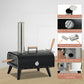 Wood Fired Pizza Oven Stainless Steel Pizza Maker with Foldable Legs and Waterproof Cover, Black