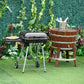 Charcoal BBQ Grill with Warming Rack & Storage Side Table, Portable Barbecue Smoker, 89 x 60 x 83 cm, Black