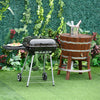 89 x 60 x 83 cm Black Charcoal BBQ Smoker with Warming Rack