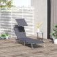 Outdoor Lounge Chair, Adjustable Folding Chaise Lounge, Tanning Chair with Sun Shade for Beach, Camping, Hiking, Backyard, Light Grey - Grey