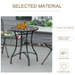Mosaic Patio Table, Round Coffee Table with Metal Frame, Garden Furniture for Outdoor, Poolside, Black