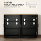 Modern Sideboard Buffet Cabinet, Modern Kitchen Storage Cabinet with 4 Doors Adjustable Shelves, for Dining Room, Black