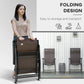 2PCs Outdoor Wicker Folding Chairs with Adjustable Backrest, Brown