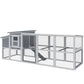 Large Chicken Coop, Wooden Hen House with Covered Run, Nesting Box, Pull-Out Tray, Opening Asphalt Roof