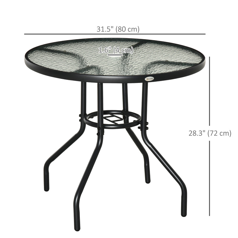 31.5" Round Bistro Table with Glass Top
