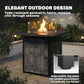 Propane Fire Pit Table, 28 Inch Gas Fire Pit with Explosion-Proof Net and Glass Wind Guard, Gas Tank Holder