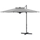 10 FT Cantilever Umbrella, Aluminum Hanging Offset Umbrella with 360°Rotation, Crank, Tilt, Cross Base, Grey