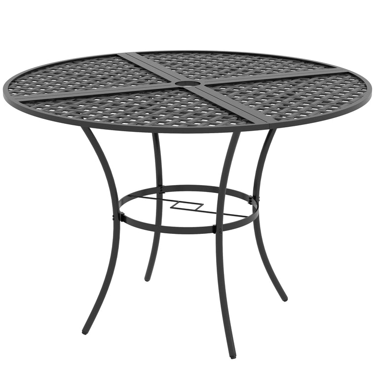 42" Round Metal Dining Table with Umbrella Hole