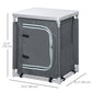 Camping Kitchen Station, Aluminum Camping Table Cook Cupboard with 2-Shelf and Carrying Bag for BBQ Party Picnics, Grey