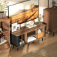 TV Stand Cabinet for TVs up to 55 Inches, TV Unit with Storage Shelves and Cabinets for Living Room, Black