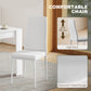 Dining Table Set for 2, Square Kitchen Table and Chairs, Dining Room Table and PU Leather Upholstered Chairs, White