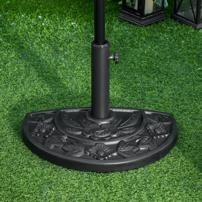 20 lb Black Concrete Half Umbrella Base, Heavy Duty
