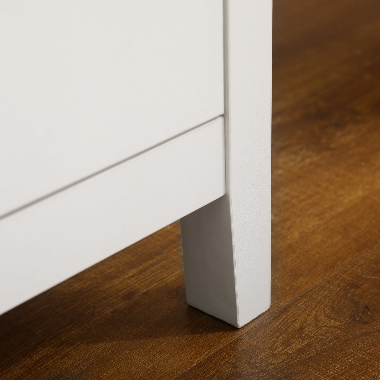 Modern TV Stand for TVs up to 55", TV Bench with Storage Cupboards and Shelves, 47.2" x 16.7" x 19.7", White
