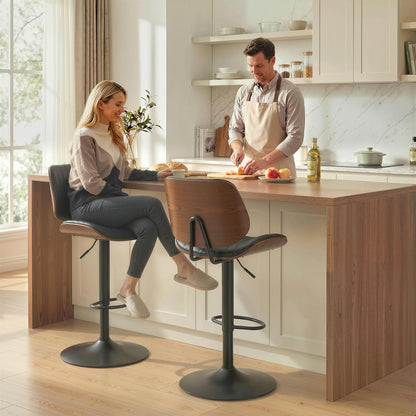 Adjustable Swivel Counter Height Bar Stools, Set of 2