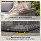 7 Piece Patio Furniture Set, L-Shaped Wicker Outdoor Sectional Sofa with Faux Wood Coffee Table, Cushions, Light Grey