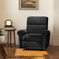 Power Recliner Chair, Fabric Upholstered Recliner Chair with USB Ports, Swivel and Rocking Function, Footrest, Black