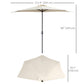 9.8ft Half Umbrella Semi Round Patio Parasol with Crank Handle, Top Vent for Garden, Balcony- NO BASE INCLUDED, Cream