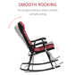 Folding Rocking Chair Set of 2 Padded Rockers with Armrest, Red & Black
