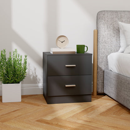 2-Drawer Nightstand - Black