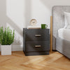 Bedside Table with 2 Drawers, Modern Nightstand for Bedroom, Black