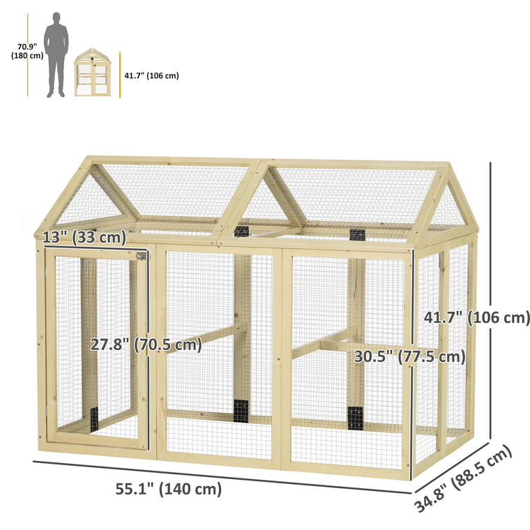 Expandable Large Chicken Coop with 2 Doors & 3 Perches