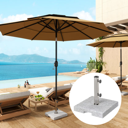 46 lb Grey Granite Square Umbrella Base with Adjustable Knobs