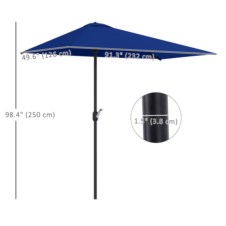 8ft Half Round Window Umbrella with 5 Ribs