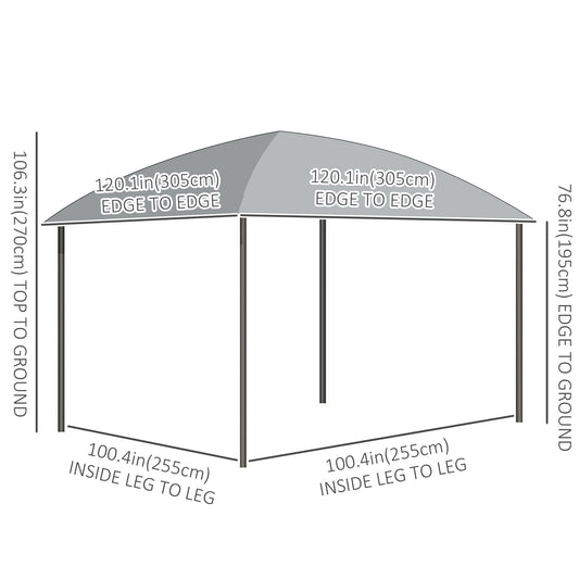 10' x 10' Hardtop Gazebo, Outdoor Gazebo Canopy with UV60+ Polycarbonate Roof, Curtains, Central Hook and Steel Frame for Garden, Lawn, Backyard, Deck, Dark Grey