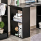 Modern Computer Desk with Storage Shelves, 47" Writing Table Workstation with Bookshelf for Home Office, Black