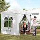 6.6'x6.6' Pop Up Canopy Tent with Sidewalls, Instant Sun Shelter Camping Gazebo with Carry Bag, White