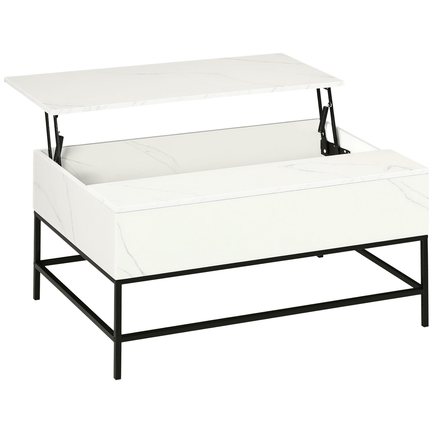 Lift Top Coffee Table with Hidden Storage Compartment Lift Tabletop Center Table for Living Room, White