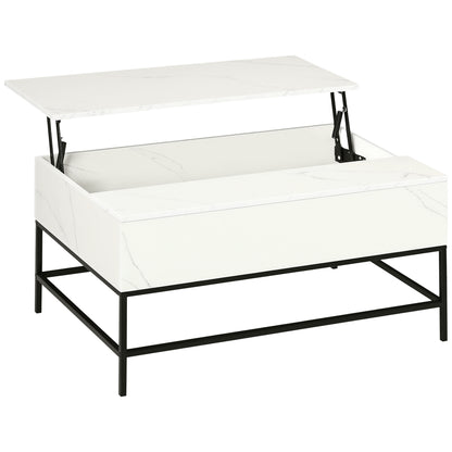 Lift Top Coffee Table with Hidden Storage - White